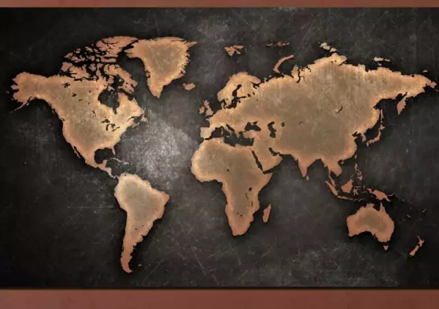Декоративно пано за стена от 1 част - Старинна карта на свет