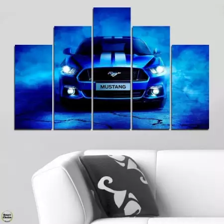 2. Снимка на Декоративно пано - картина за стена от 5 части - Ford Mustan