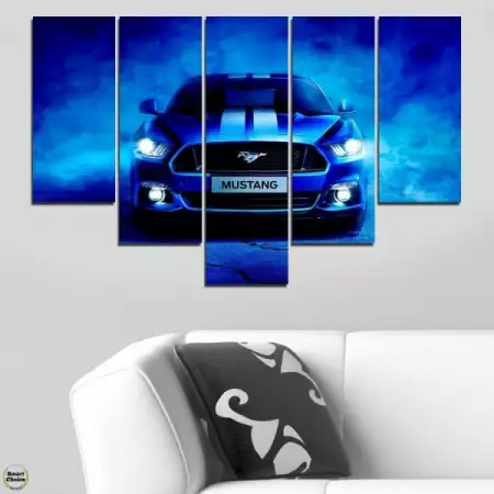 3. Снимка на Декоративно пано - картина за стена от 5 части - Ford Mustan