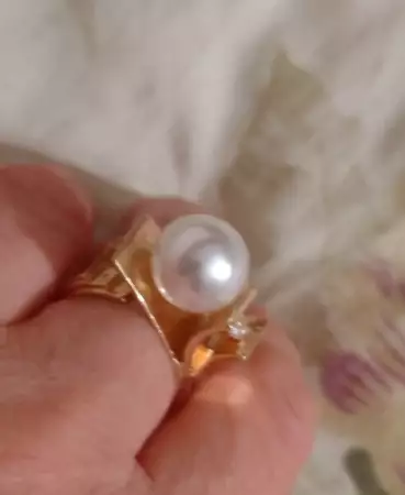 Многослоен пръстен с голяма перла