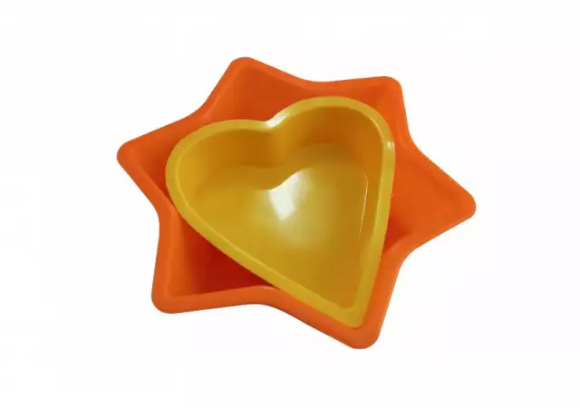 1. Снимка на Силиконови форми за кекс 2 броя - звезда и сърце