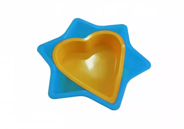 2. Снимка на Силиконови форми за кекс 2 броя - звезда и сърце