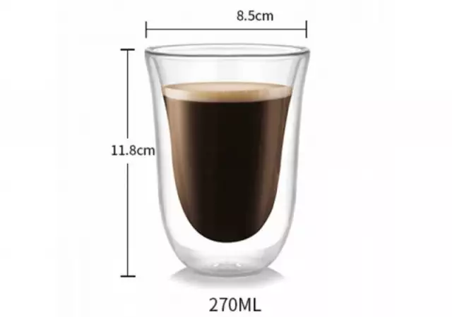Двустенна термо чаша за кафе - 270 мл