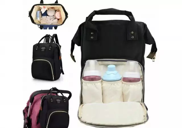 1. Снимка на Черна чанта-раница за майки