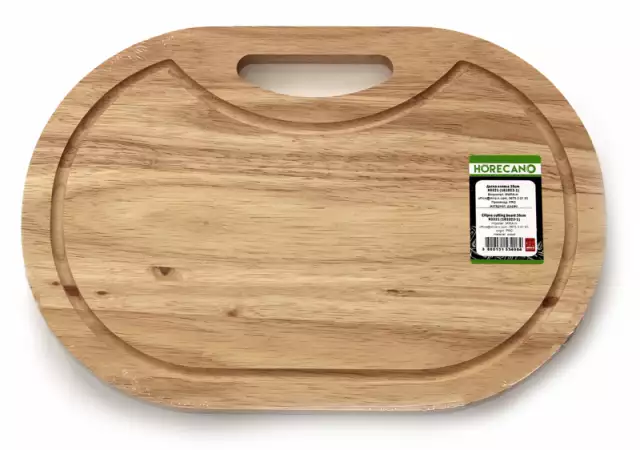 Дървена дъска елипса за рязане и сервиране 38х26 см