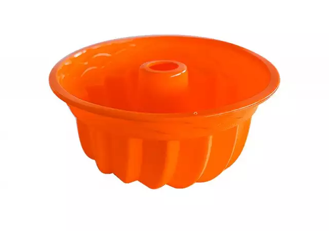 Силиконова форма за кръгъл кекс - оранжев