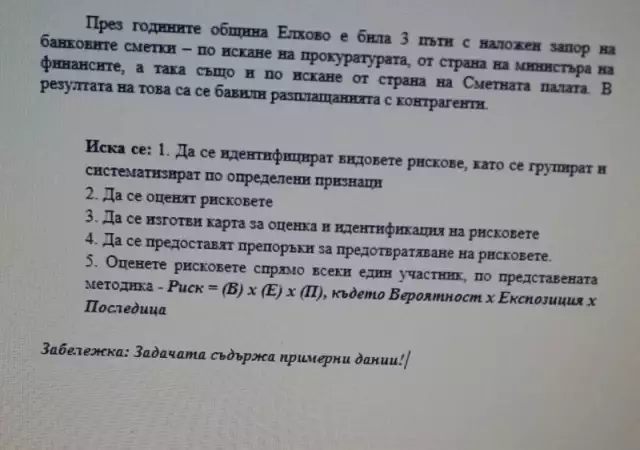 4. Снимка на Курсова работа по Оценка на риска и вътр. фин. контрол