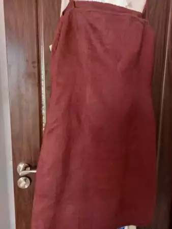 Ленена винено - кафява рокля с презрамки