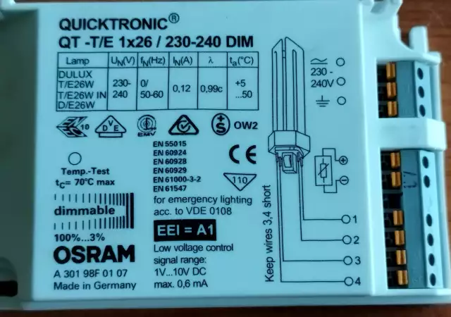3. Снимка на Електронен запалване баласт дросел Osram Quicktronic QT - T E