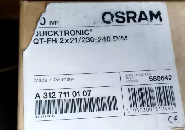 2. Снимка на Електронно запалване баласт Osram Quicktronic QT - FH 2x21 2