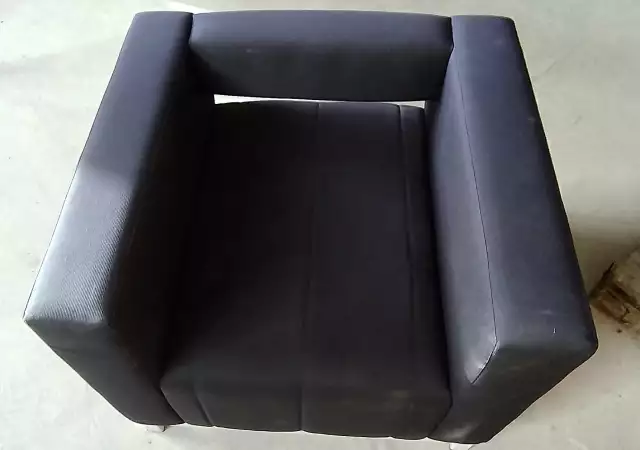 1. Снимка на Фотьойли - кресла текстилна тъмно синя дамаска 6бр