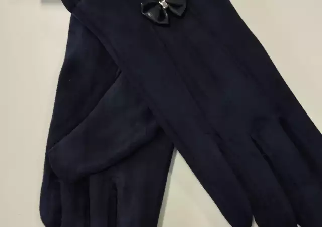 Дамски ръкавици кашмир в син цвят - 7