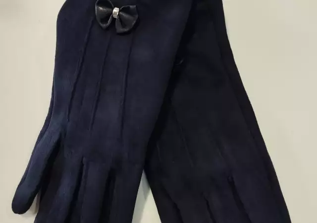 Дамски ръкавици кашмир в син цвят - 7