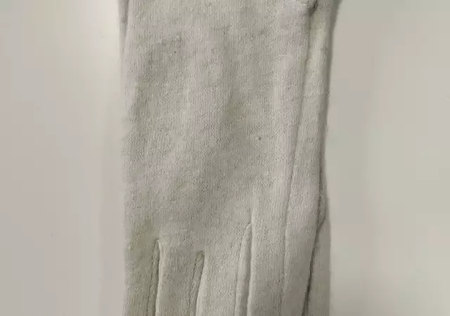 Дамски ръкавици кашмир в бял цвят - 11