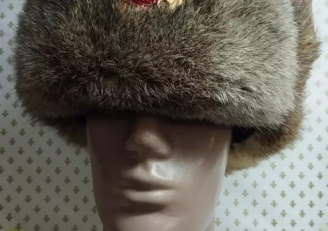 1. Снимка на Мъжка руска шапка с естествен заешки косъм - 1