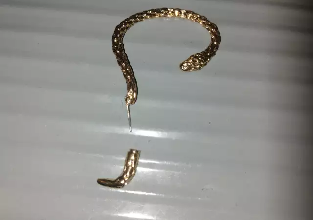 1. Снимка на Дамска креативна обеца Змия