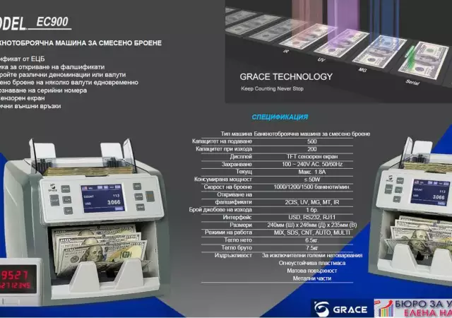 7. Снимка на Професионална броячна машина - със сертификат от ЕЦБ