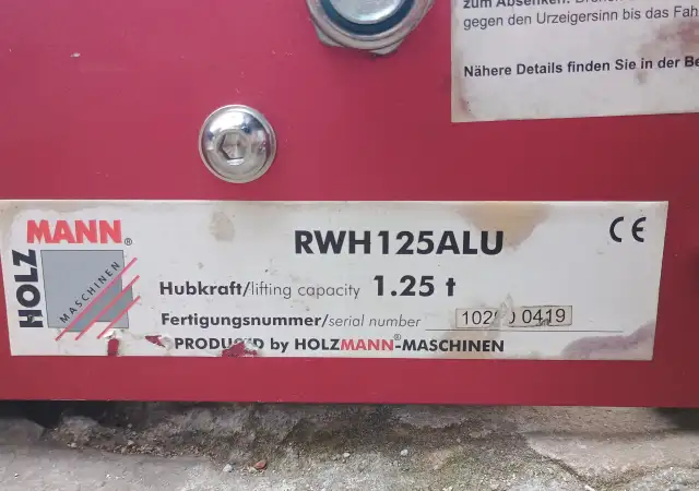 7. Снимка на Алуминиев крик, автомобилен жак: Holzmann service jack RWH125ALU