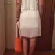 . Снимка на Бяла рокля от шифон с дантела