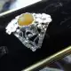 . Снимка на модел 194 Сребърен пръстен с жълт нефрит Изключително модерн