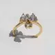 . Снимка на Позлатен женски пръстен с два камъка Циркон 14к злато