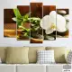 . Снимка на Декоративно пано за стена с бяла орхидея, Дзен камъни и бамб