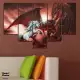 . Снимка на Картина пано за стена от 5 части - Еднорог срещу дракон