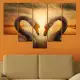 . Снимка на Декоративно пано за стена от 5 части - Сърце от лебеди