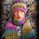 . Снимка на Плетен комплект шапка и шал ръчна изработка.