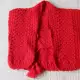 . Снимка на Бебешка червена плетена жилетка дъжина 25см . Нова.