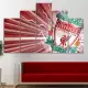 . Снимка на Декоративно пано за стена от 5 части - Ливърпул - Червена л