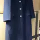 . Снимка на Синьо дамско палто - вълнено с копчета