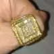 . Снимка на Мъжки пръстен в злато и диаманти Скуеър